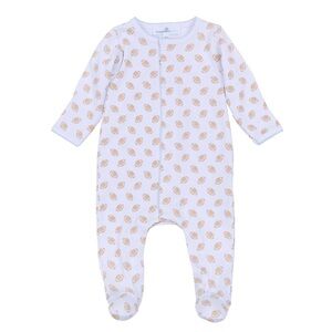 Magnolia Baby football footies pima mittens newborn baby boy print striped snaps